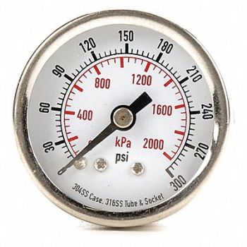 GRAINGER APPROVED D1354 Pressure Gauge Test 1-1/2 In, 4FMT7