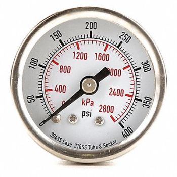 GRAINGER APPROVED D1354 Pressure Gauge Test 1-1/2 In, 4FMT8