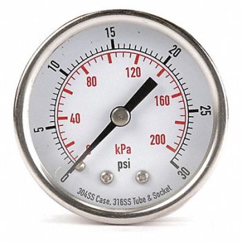 GRAINGER APPROVED D1358 Pressure Gauge Test 2 In, 4FMU7
