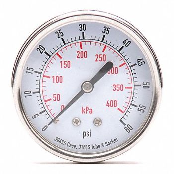GRAINGER APPROVED D1363 Pressure Gauge Test 2-1/2 In, 4FMW4