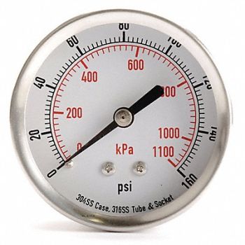 GRAINGER APPROVED D1363 Pressure Gauge Test 2-1/2 In, 4FMW6