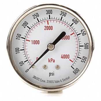 GRAINGER APPROVED D1363 Pressure Gauge Test 2-1/2 In, 4FMX1