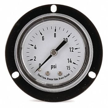 GRAINGER APPROVED D1374 Panel Gauge Front Flange 2 1/2In 600psi, 4FNC9