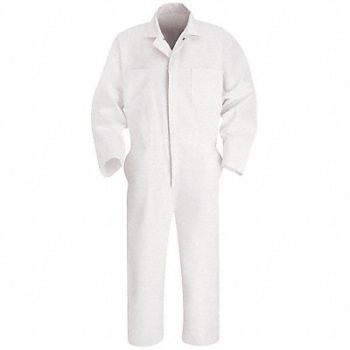RED KAP Coverall Chest 48In. White, 4FPH6