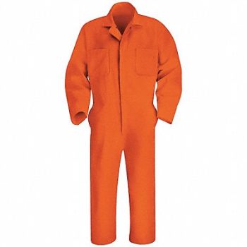 RED KAP F2622 Coverall Chest 52In. Orange, 4FPJ8