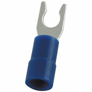POWER FIRST Fork Terminal Tin Copper Blue PK100, 4FRD5