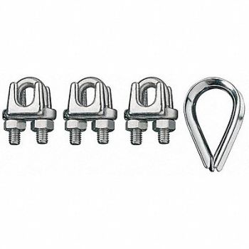 RONSTAN Wire Rope Clip and Thimble Kit 3/4 In, 4FRZ5