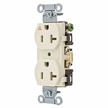 HUBBELL Receptacle Duplex 20A 5-20R 125V Almond, 4FTW7