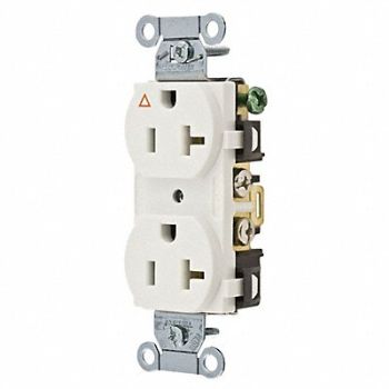 HUBBELL Receptacle Duplex 20A 5-20R 125V White, 4FTW8