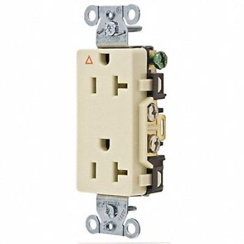 HUBBELL Receptacle Deco 20A 5-20R 125V Ivory, 4FTX3
