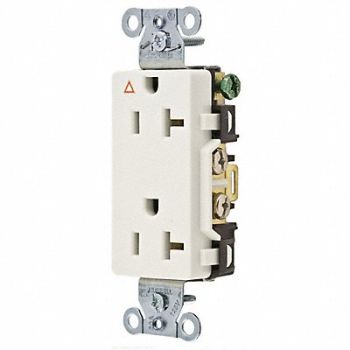 HUBBELL Receptacle Deco 20A 5-20R 125V White, 4FTX5