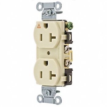 HUBBELL Receptacle Duplex 20A 5-20R 125V Ivory, 4FTY6