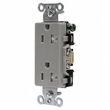 HUBBELL Receptacle Deco 20A 5-20R 125V Gray, 4FTZ6