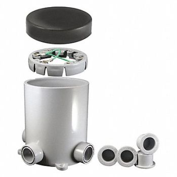 CANTEX Floor Box Base PVC Round 90.0 cu in., 4FYV6