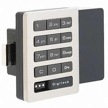 DIGILOCK Electronic Lock Brushed Nickel 12 Button, 4GGY2