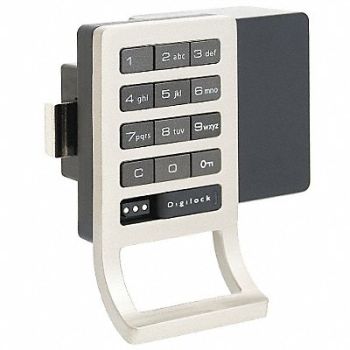 DIGILOCK Electronic Lock Brushed Nickel 12 Button, 4GGY3