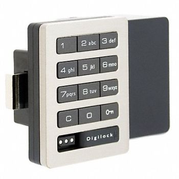 DIGILOCK Electronic Lock Brushed Nickel 12 Button, 4GHA2
