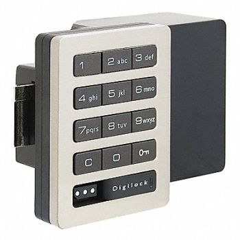 DIGILOCK Electronic Lock Brushed Nickel 12 Button, 4GGZ9