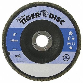 WEILER H7344 Fiber Disc 6 in Dia 7/8in Arbor 80 Grit, 4GJF5