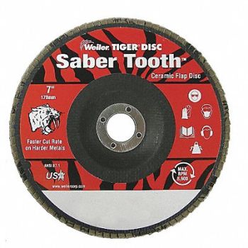 WEILER H7350 Arbor Mount Flap Disc 7in 40 Coarse, 4GJG9