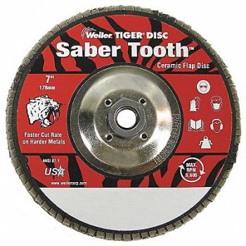 WEILER H7348 Arbor Mount Flap Disc 7in 80 Medium, 4GJH6