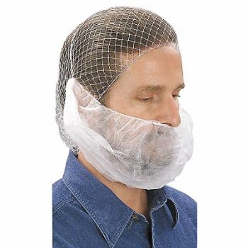 CELLUCAP Beard Cover White Regular PK100, 4GL65