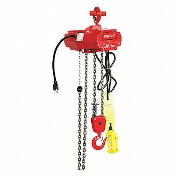 DAYTON Electric Chain Hoist 500 lb 10 ft., 4GU71