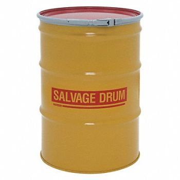 GRAINGER APPROVED Salvage Drum Yellow 18ga 1.2mm, 4GY35