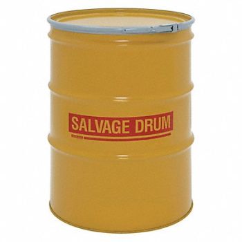 GRAINGER APPROVED Salvage Drum Yellow 18ga 1.2mm, 4GY36