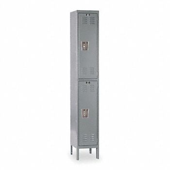 HALLOWELL G3768 Wardrobe Locker Lvrd 1 Wide 2 Tier Gray, 4HB65