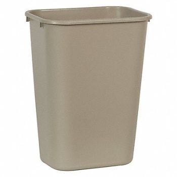 RUBBERMAID COMMERCIAL PRODUCTS Trash Can Rectangle 10-21/64 gal Beige, 4HC01