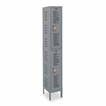 HALLOWELL Lckr 2x1Lckr Drk Gry 78 x12 x18 Assm, 4HE85