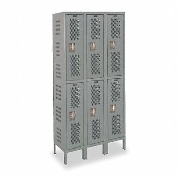 HALLOWELL Lckr 2x3Lckr Drk Gry 78 x36 x18 Assm, 4HE86