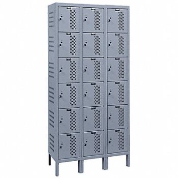 HALLOWELL Lckr 6x3Lckr Dark Gray 78 x36 x18 Assm, 4HE94