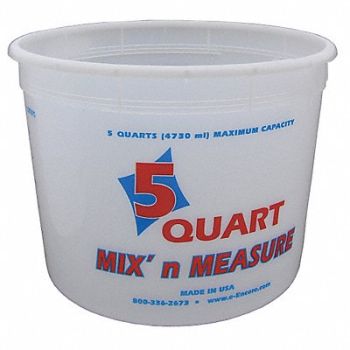 ENCORE PLASTICS Paint Mix and Measure Container 5 qt, 4HGR9