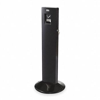 RUBBERMAID COMMERCIAL PRODUCTS D0284 Cigarette Receptacle 1-19/32 gal Black, 4HGV6