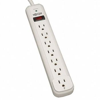 TRIPP LITE Surge Protector Strip 7 Outlet Wht, 4HHG8