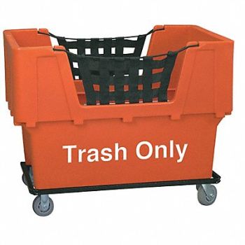GRAINGER APPROVED Cube Truck LLDPE Orange 23.0 cu ft., 4HTH4