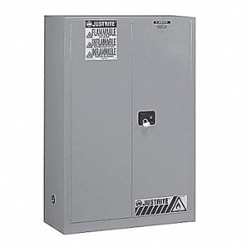 JUSTRITE Flammable Safety Cabinet 45 gal Gray, 4HTR6