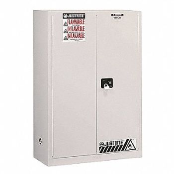 JUSTRITE E4580 Flammable Safety Cabinet 60 gal White, 4HTU1