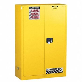 JUSTRITE Flammable Safety Cabinet 90 gal Yellow, 1YNG3