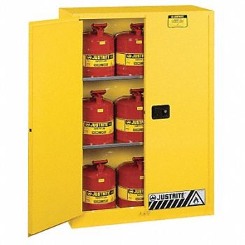 JUSTRITE Flammable Safety Cabinet 45 gal Yellow, 4HTU4