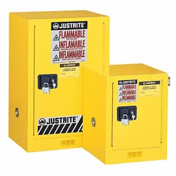 JUSTRITE Flammable Safety Cabinet 15 gal Yellow, 4HTV8