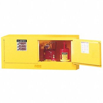 JUSTRITE Flammable Safety Cabinet 12 gal Yellow, 4HTW7