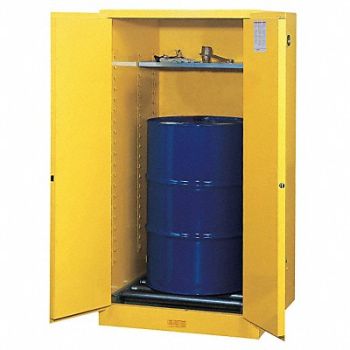 JUSTRITE Flammable Safety Cabinet 55 gal Yellow, 4HTX2