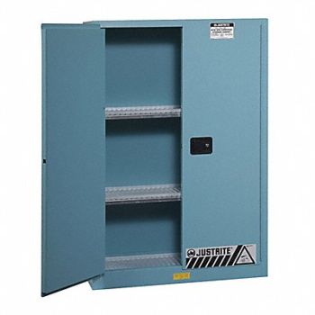 JUSTRITE Corrosive Safety Cabinet 45 gal Blue, 4HTY9