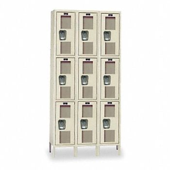 HALLOWELL Wrdrb Lckr 3x3Lckr Tan 78 x36 x18 Assm, 4HU14