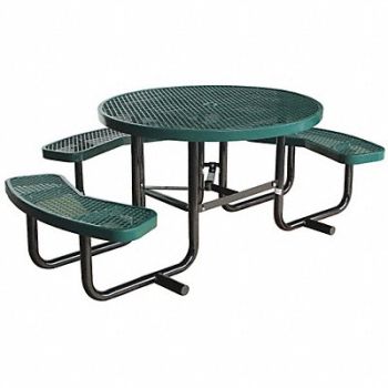 GRAINGER APPROVED Picnic Table 81 W x63-1/2 D Green, 4HUP9