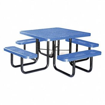 GRAINGER APPROVED E0148 Picnic Table 80 W x80 D Blue, 4HUR1