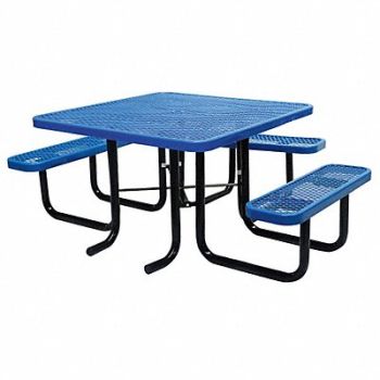 GRAINGER APPROVED E0149 Picnic Table 80 W x75 D Blue, 4HUR3